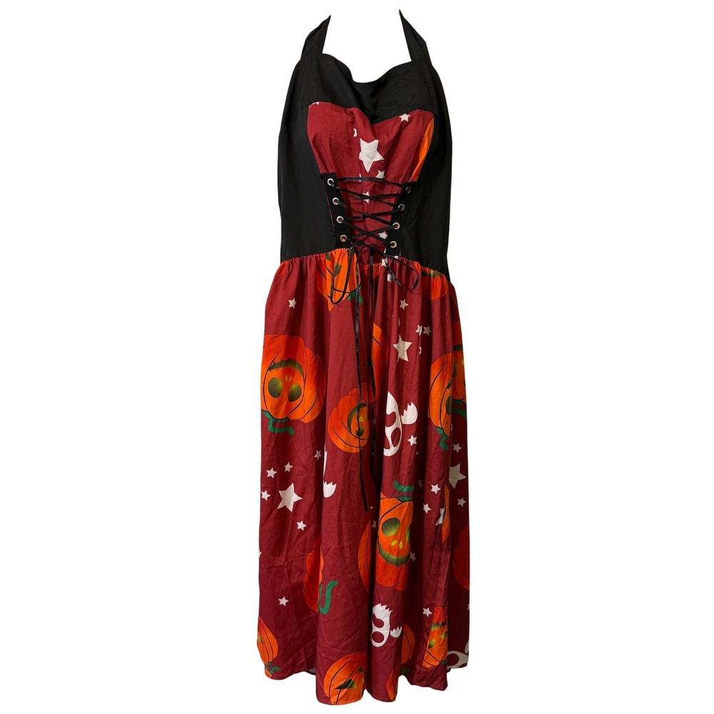 NEW Rosegal Womens Halloween Halter Dress 14 Pumpkin Ghost Cosplay Party L XL
